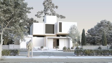 Luxury house architecture model