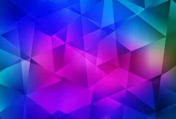 Fototapeta premium Dark Pink, Blue vector abstract polygonal background.