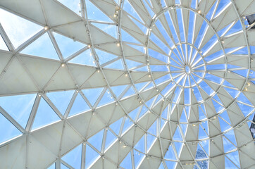 Patterned steel structure dome roof