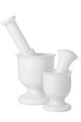 White mortar and pestle isolated on white
