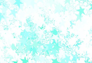 Light Green vector background with colored stars.