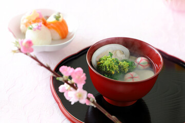 ひなまつり　うしお汁　菜の花