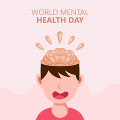 Hand drawn world mental health day