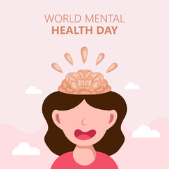 Hand drawn world mental health day