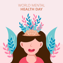 Hand drawn world mental health day