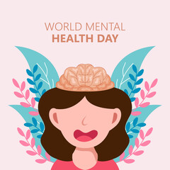 Hand drawn world mental health day