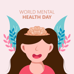 Hand drawn world mental health day