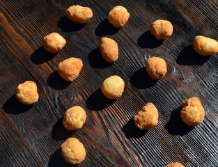 delicious homemade round cookies lies on the table