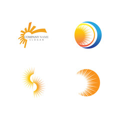 Set Vector Icon Logo Template Sun