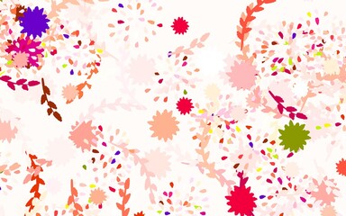 Light Multicolor vector doodle pattern with flowers, roses.