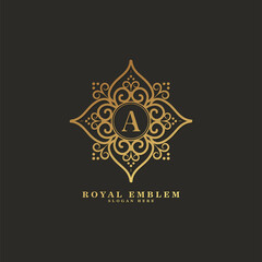 Ornamental luxury letter a logo