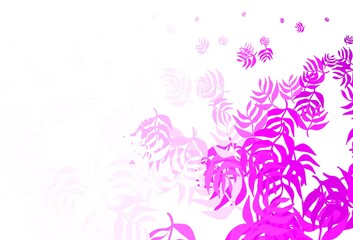 Light Purple vector elegant template with leaves.