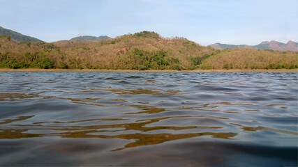 Close up of water in the chimmini dam reservoir in kerala India