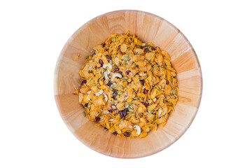 Cashew nut, Almond, Pumpkin seeds and Sunflower seed ingredient  for Homemade Grains cornflakes of healthy multigrain food
