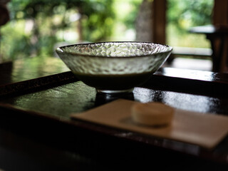 Tea house in Kamakura Japan, Match green tea