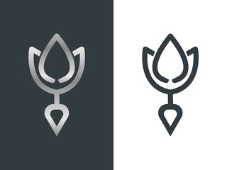 Vector leaf, Abstract emblem, design concept, logo, logotype element for template.