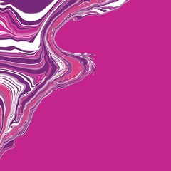 abstract wave liquid shape in pink, purple and white tones color on pink background with copy space