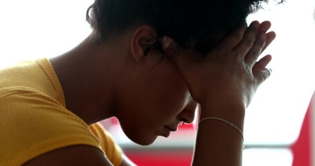 Anxious young woman, suffering person feeling depressed and pain - Powered by Adobe