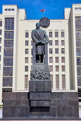 The monument to Vladimir Lenin near the house of government of Belarus.