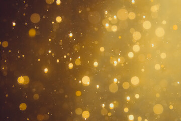 Dark Abstract Gold bokeh sparkle on black