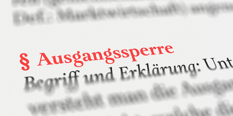 Ausgangssperre rechtlich erklärt mit Paragraph Zeichen