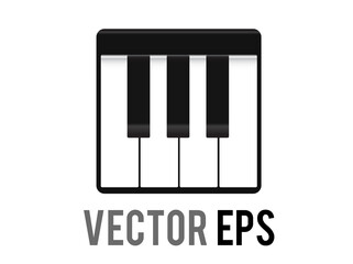 Vector small section of classic music keyboard emoji icon, showing white, black keys