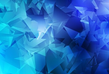 Light BLUE vector shining triangular layout.