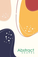 Abstract contemporary aesthetic background with desert, mountains. Earth tones, burnt orange, terracotta colors. Boho wall decor. Mid century modern minimalist art print. Organic shape Vector