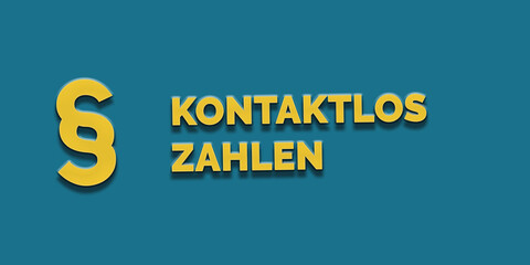 Kontaktlos Zahlen in gelber Schrift auf blauem Hintergrund