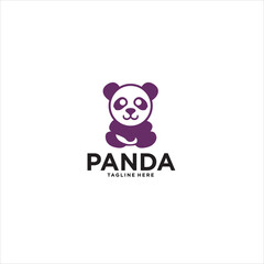 panda logo silhouette design icon vector	