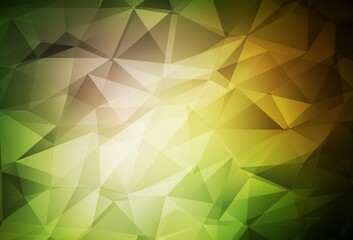 Dark Green, Yellow vector polygon abstract layout.