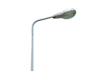 Street LED lamp post isolated on white background with cut out.