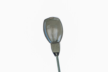 Street LED lamp post isolated on white background with cut out.