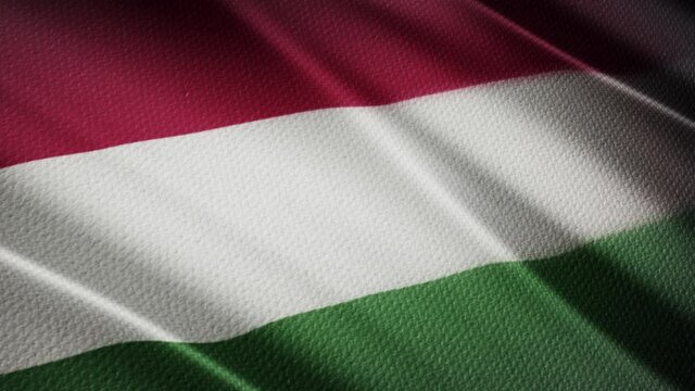 Flag of Hungary Realistic 3D