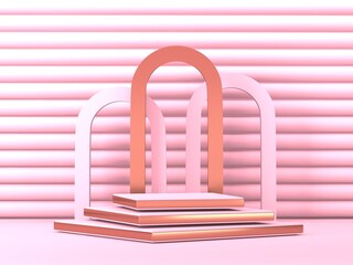 Abstract minimal scene with geometrical forms