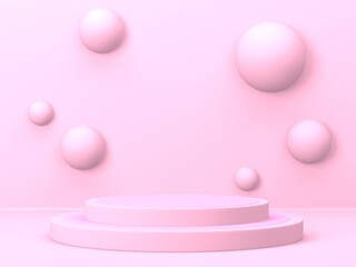Abstract minimal scene with geometrical forms
