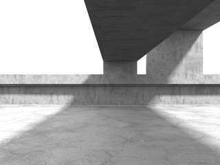 Dark Concrete Wall Architecture. Empty Room