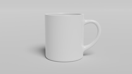 Cup of Coffee, Coffee Mug - Coffee Mug Printing Template. White mug on white background