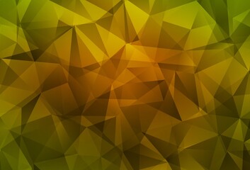 Dark Green, Yellow vector low poly texture.