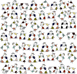 vector cartoon cows background