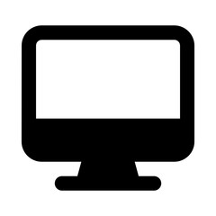 
A display screen icon in glyph style, desktop monitor vector 
