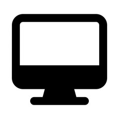 
A display screen icon in glyph style, desktop monitor vector 
