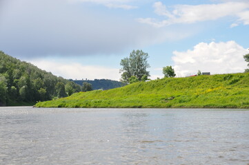 landscape with lake and forest