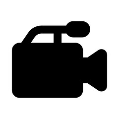 
Professional movie camera, solid icon design 
