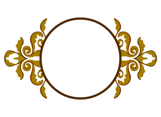 Vector Design of a Brown Leaf Ornament Circle Frame with Nature Theme