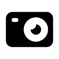 
Camera, photography equipment icon in solid design 
