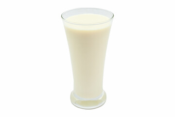Glass of fresh milk isolated on white background. Cut out