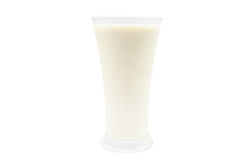 Glass of fresh milk isolated on white background. Cut out