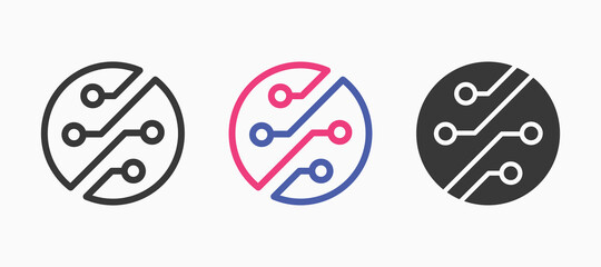 Technology icons. Vector illustration isolated.