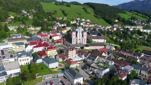 Mariazell, the most important pilgrimage destination in Austria. View to the Basilica Mari&auml; Geburt.